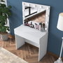 Hanah Home BJ120 - 2916 Mesa de Maquillaje Blanca con Espejo e Iluminación